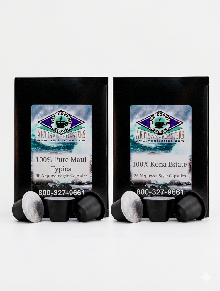 100% Pure Maui Typica + 100% Kona Estate Pods